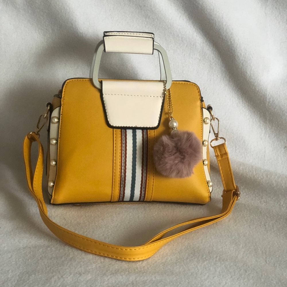 Luxury handbag mustard yellow